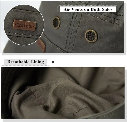 Vista 6 de Comhats Gorras militares de cadete para hombre, talla L, XL, XXL, para senderismo, pesca