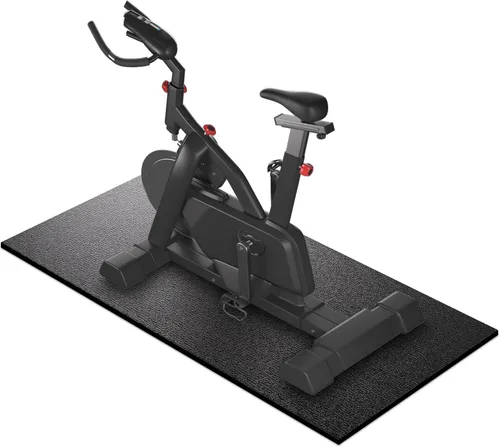 Vista 12 de Tapete para caminadora, 7'x3'/6'x3'/6'x2.5'/5.6'x2'/4'x2', 6mm de grosor, alfombrilla de equipo de ejercicio para gimnasio para piso de madera negro