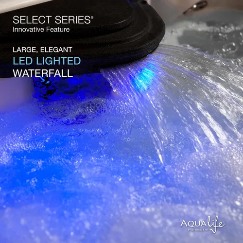 Vista 19 de Bañera de Hidromasaje AquaLife Serie Select® de 7 Personas con 100 Chorros de Acrílico, sin Asiento, con Ozonizador y Escalones