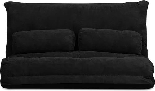 Vista 9 de Giantex Sofá de suelo ajustable con 2 almohadas, sofá cama plegable multifuncional de 6 posiciones, asiento de piso de gamuza multifuncional