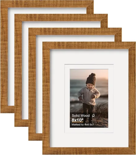 Vista 87 de KINLINK Marco de fotos de 3.5 x 5 pulgadas, color negro ceniza, marcos de madera maciza con plexiglás para mesa y montaje en pared, marcos de fotos
