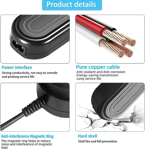 Vista 5 de TKDY ACK-E5 Adaptador de corriente alterna continua LP-E15 Batería ficticia DR-E5 Kit de cargador de acoplador de CC para cámaras réflex digitales