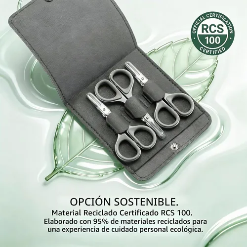 Vista 3 de PAFASON Tijeras de pelo facial con bigote para barba, punta redonda curvada