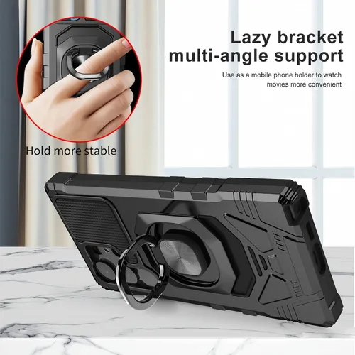 Vista 2 de Ailiber Funda para Samsung Galaxy S23 Ultra, Samsung S23 Ultra con protector de pantalla, soporte de anillo para montaje magnético de automóvil