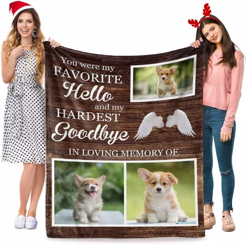 Vista 4 de in Loving Memory of Dog - Manta de memoria personalizada de collage de fotos de mascotas, manta suave y manta de 30 x 40 pulgadas, regalo