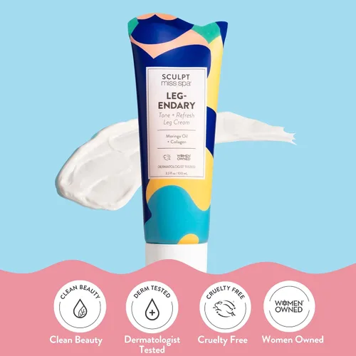 Vista 3 de MISS SPA Crema para piernas, crema de colágeno para piernas, aceite de rosa mosqueta de moringa ayuda a refrescar las piernas cansadas, productos