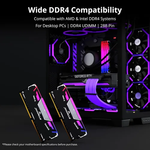 Vista 5 de Timetec Pinnacle Konduit RGB DDR4 3200MHz PC4-25600 CL16-18-18-38 XMP2.0 Overclocking 1.35V Módulo de memoria para PC de escritorio compatible