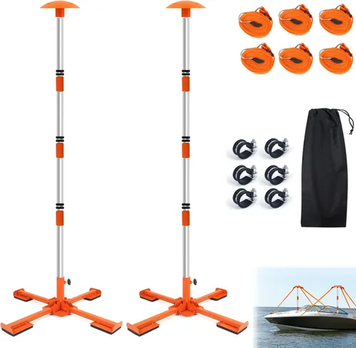 Vista 10 de Sistema de postes de soporte para cubierta de barco, postes ajustables de aluminio para cubierta de barco de 16 a 59 pulgadas, sistema de soporte