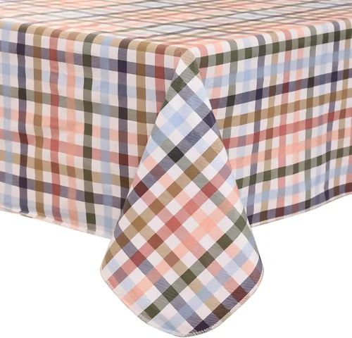 Vista 10 de Mantel de vinilo resistente con reverso de franela, mantel de plástico impermeable a prueba de aceite, resistente a las manchas, limpiable, cubierta