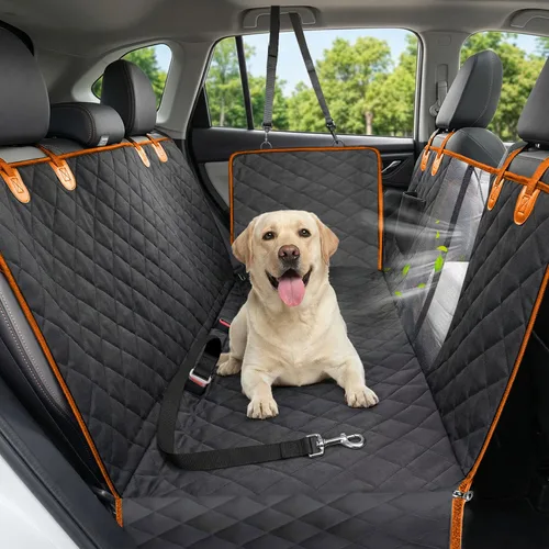 Vista 13 de Funda de asiento de coche para perros, funda de asiento para perros 600D resistente y duradera para asiento trasero, hamaca para perros 100%