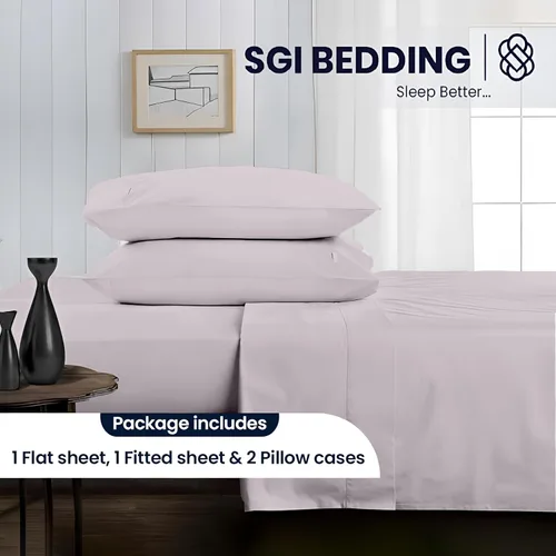 Vista 2 de SGI Bedding - Juego de sábanas para cama Twin, algodón egipcio 100% suave de lujo, color azul claro, 1000 hilos 02 - Gris claro