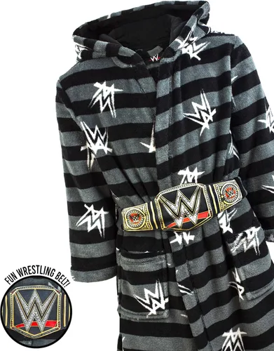Vista 5 de WWE Bata de baño para niños con cinturón de título de campeonato de lucha libre para niños, gris