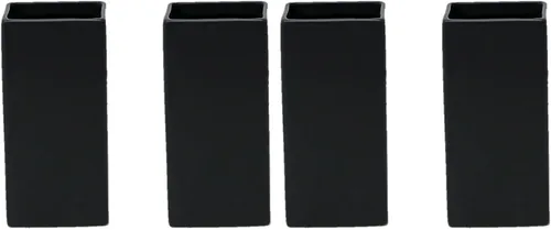 Vista 6 de Serene Spaces Living Jarrones cuadrados de cerámica negro mate, jarrones modernos para centros de mesa de boda, decoración del hogar