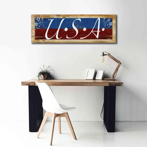 Vista 6 de Epic Graffiti 'USA' de Ed Wargo, lienzo de arte de pared Giclée, 60 x 20 pulgadas