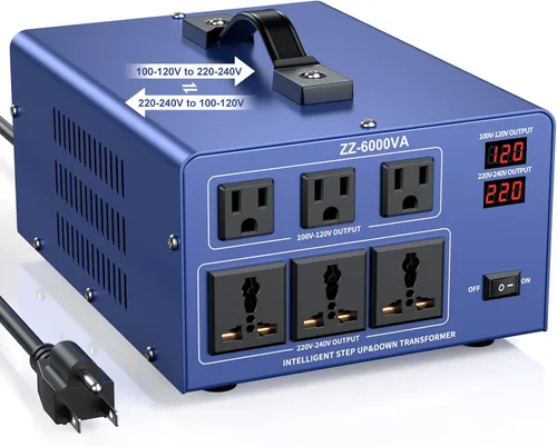 Vista 9 de Transformador Automático Convertidor de Voltaje de 5000W, Transformador Convertidor de Potencia de Alta Resistencia con Paso Hacia Arriba/Hacia