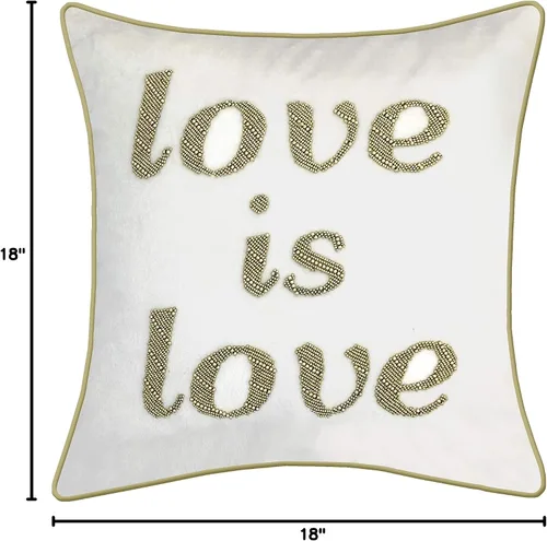 Vista 7 de Celebrations - Almohada decorativa con cuentas, 18 x 18 pulgadas, color ostra
