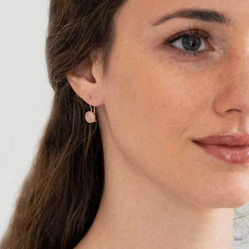 Vista 13 de 14K Gold Gemstone Drop Earrings - Birthstone Dangle - Solid Yellow Gold Dangle Earrings - Dainty Handmade Wedding Jewelry - Perfect Bridal or