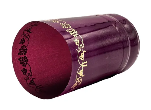 Vista 6 de Borgoña con uvas doradas PVC Shrink Capsules-500 Count