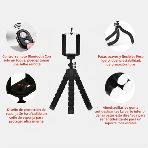 Vista 5 de Trípode de esponja con soporte flexible con inalámbrico