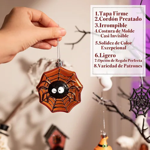 Vista 6 de Valery Madelyn - Decoración de árbol de Halloween inastillable para interiores, 12