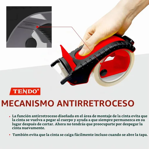 Vista 3 de Dispensador de cinta de embalaje resistente, pistola de cinta inteligente: TENDO° Essential Line - Dispensador ergonómico de cinta para cinta de 2