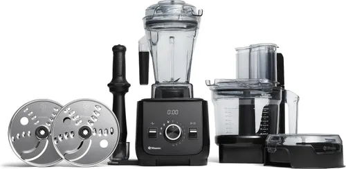 Vista 9 de Vitamix Ascent X2 SmartPrep - Sistema de cocina, licuadora de grado profesional, cuchillas de acero inoxidable, accesorio para procesador de Negro