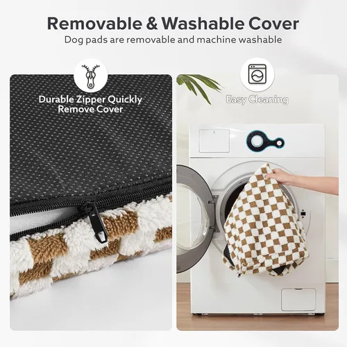 Vista 6 de JOEJOY Cama para Perros Medianos, Cama Ortopédica Grande para Perros con Funda Lavable Extraíble, Linda Cama de Felpa Moderna y Espuma Viscoelástica