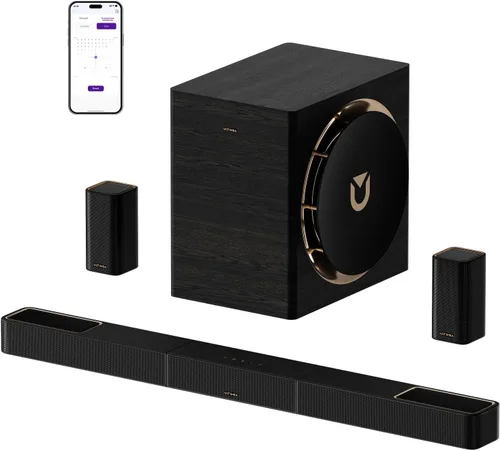 Vista 10 de ULTIMEA Sistema de barra de sonido envolvente de 5.1 canales con Dolby Negro