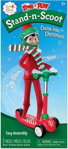 Vista 2 de The Elf on the Shelf Stand n Scoot - Accesorio de Scooter de Plástico para Escenas Divertidas de Elfos Navideños!