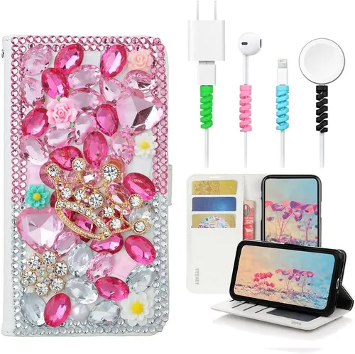 Vista 7 de Bling SSBLDwCPSeries-4 - Funda de piel con tapa y protector de cable, diseño 3D