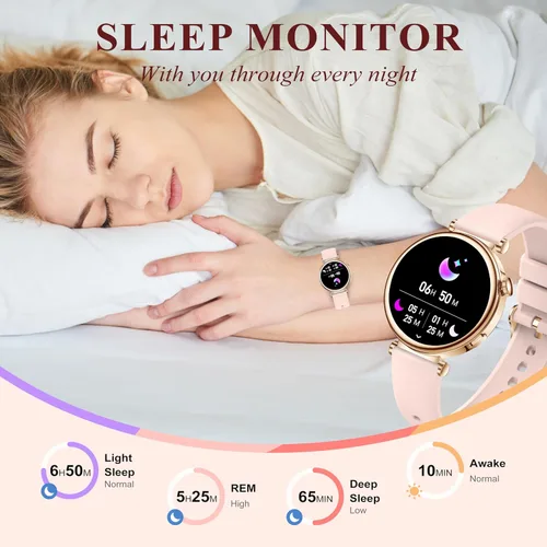 Vista 7 de Reloj inteligente para mujer (respuesta/hacer llamada) 1.27" HD Fitness Rosa