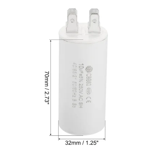 Vista 2 de PATIKIL CBB60 10uF Condensador de funcionamiento, 2 piezas CA 250 V 4 pines 50/60 Hz cilindro 1.25 x 2.73 pulgadas para bombas de agua, lavadoras