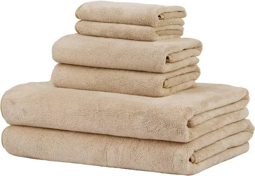 Vista 12 de MERRY HOME Paquete de 6 toallas de baño de microfibra, 27 x 55 pulgadas, de secado rápido, súper suaves, altamente absorbentes, multiusos