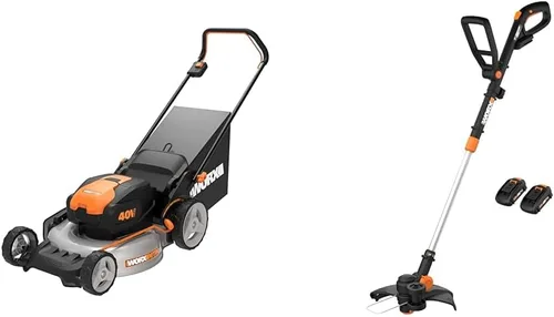 Vista 9 de Worx WG779 - Cortacésped inalámbrico de 40 V y 14 pulgadas + recortadora de cuerdas y soplador de hojas inalámbrico con batería y cargador