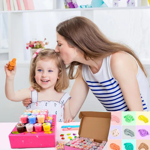 Vista 3 de Kit de slime con paquete de 54, mini slime de mantequilla navideño, no pegajoso y súper suave, para niñas de 10-12 años, favores de fiesta de slime