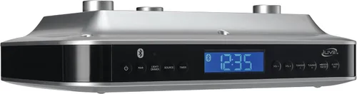 Vista 3 de iLive Sistema de música para debajo del gabinete con altavoces estéreo incorporados y radio FM/puerto USB, compatible con archivos MP3, puerto Aux