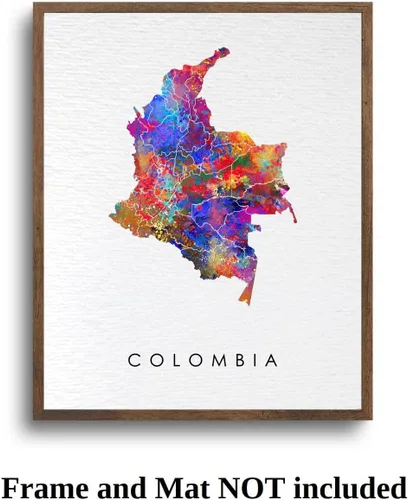 Vista 7 de Dignovel Studios 8X10 Sin Marco Colombia Acuarela Arte Impresión Póster Mapa Patria País Ilustraciones América Latina Pared Boda Inauguración
