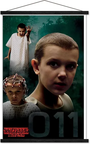 Vista 7 de Trends International Netflix Stranger Things - Póster de pared de Eleven, 14.725 x 22.375 pulgadas, versión enmarcada de madera de granero