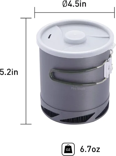 Vista 3 de Fire-Maple XK6 - Olla de camping con intercambiador de calor 1L olla