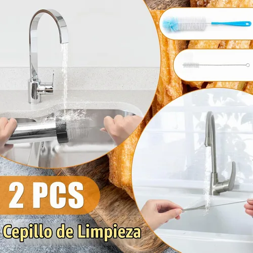 Vista 5 de 1+8PCS Churro Maker Kits, acero inoxidable Churro Maker Machine/ 3 piezas de flores/2 cepillos/bolsa de tuberías/boquilla de tubería/convertidor