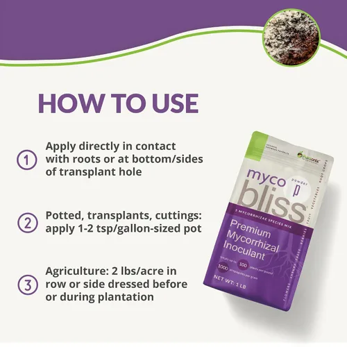 Vista 3 de Myco Bliss mezcla de hongos micorrícicos orgánicos (5 especies de endomicorrizas) para plantas