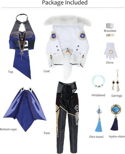 Vista 5 de CR ROLECOS Genshin Impact - Disfraz de cosplay para fiesta de Halloween