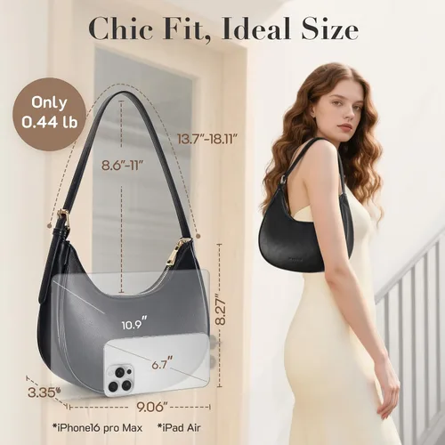 Vista 7 de Missnine Shoulder Bag Purses for Women Small Handbags Mini Clutch Purse with Adjustable Strap Trendy Hobo Underarm Crescent