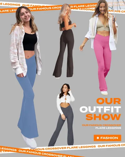 Vista 87 de TNNZEET Leggings acampanados negros para mujer, pantalones de yoga cruzados con bolsillos, corte de bota, leggings acampanados