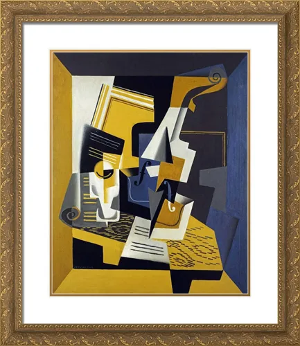 Vista 5 de ArtDirect Gris, Juan 20x23 Black Modern Framed Art Print Titled: A Violin and Glass