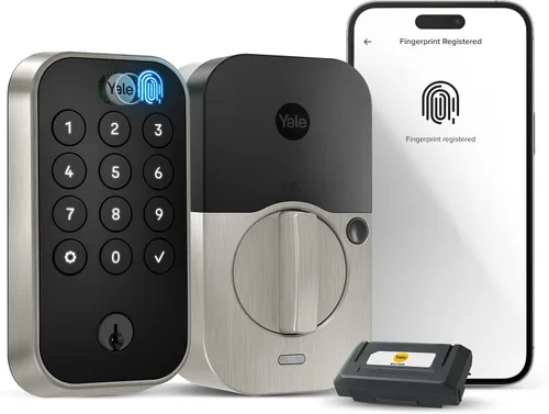 Vista 14 de Yale Assure Lock 2 Touch - Cerrojo inteligente de huellas dactilares, gamuza negra Wi-Fi (paquete de 2)