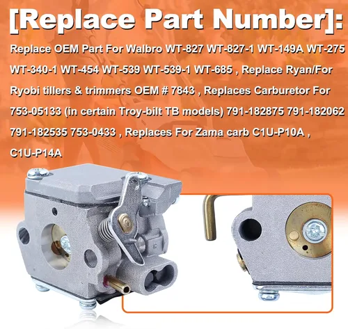 Vista 3 de Carburador apto para MTD Troy-Bilt TB10CS TB20CS TB20DS TB65SS TB70SS TB90BC Trimmer