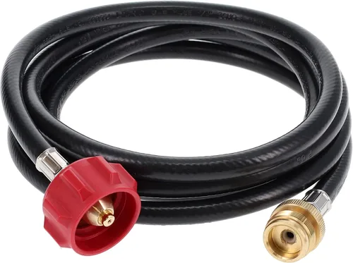 Vista 6 de Gas One Manguera de propano de 4 pies, manguera adaptadora de 1 libra a 20 libras, tanque de propano de 16.4 oz a 20 libras QCC1/Tipo 1, permite