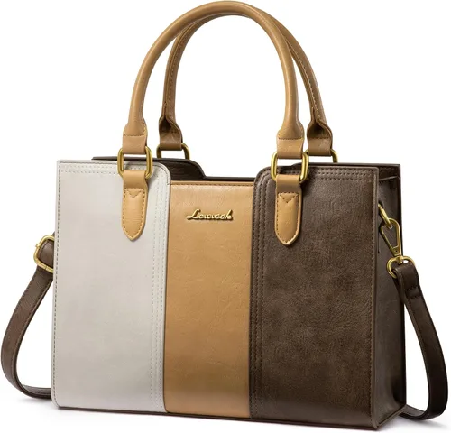 Vista 12 de LOVEVOOK Bolso para mujer, bolso de hombro vintage de cuero, pequeño bolso bandolera para damas, bolso de mano con asa superior y bandolera