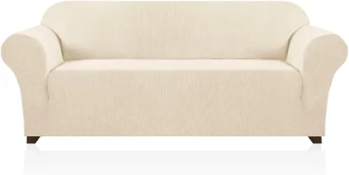 Vista 32 de PrinceDeco Funda elástica para sofá de 3 cojines, funda de sofá de tela jacquard de elastano de 1 pieza, funda universal antideslizante, protector